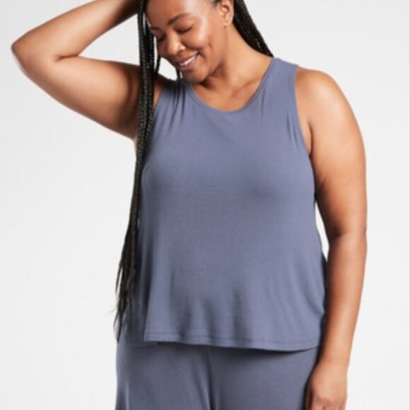 XS, S, M - ATHLETA Well Rested Rib Sleep Tank Periwinkle Blue NEW - Picture 1 of 3